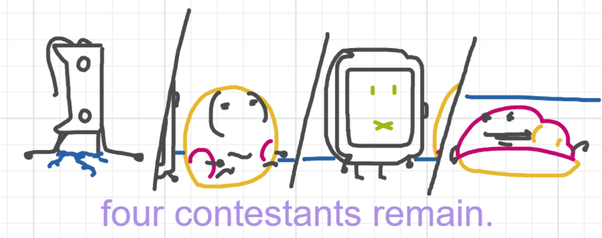 A panel from What's The Point, episode five of the Board Boards object show by Furretwalk/WalkingFurret.